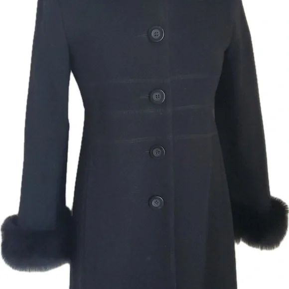 Marvin Richard’s Cashmere Wool Coat with Finnish Fox Fur Trimmed Hood and Cuffs